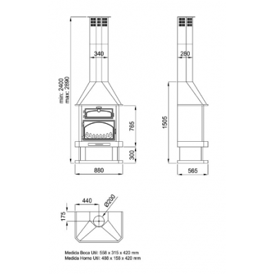 Chimenea con horno BRONPI modelo EBRO